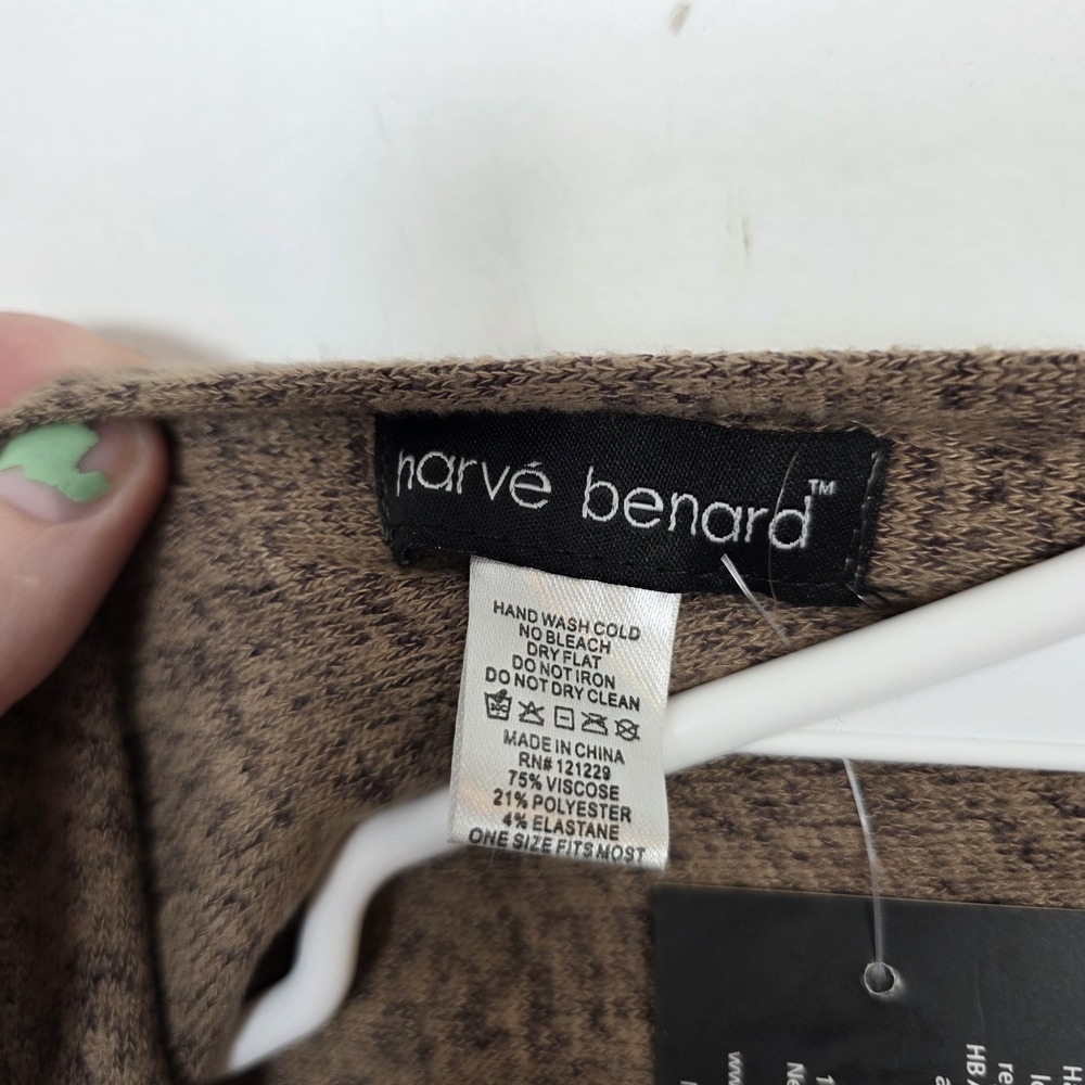 Harve Benard Brown Oversized Neutral Lagenlook Stretchy Comfy Shawl One Size - Picture 3 of 6
